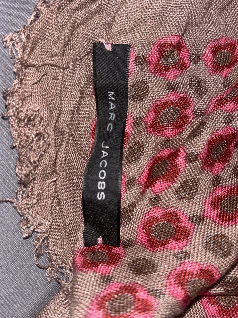Marc Jacobs Pink and Burgundy Floral-Print Cotton Throw
